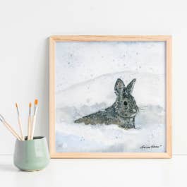 Imprimé Lapin Neige pour la vente par Jennie Kilcup Watercolors