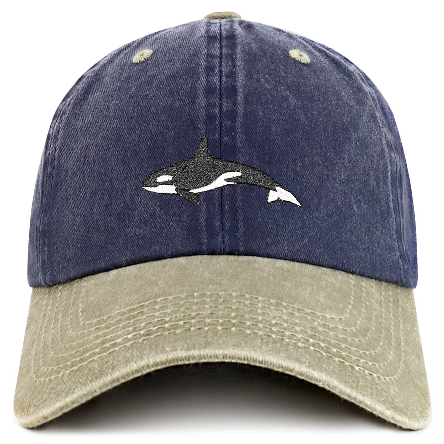 Trendy Apparel Shop - Vendita all'ingrosso Cappellino da baseball - Unisex - Cappello in Cotone 100% Tinto in Pigmento Ricamato con Orca Assassina5