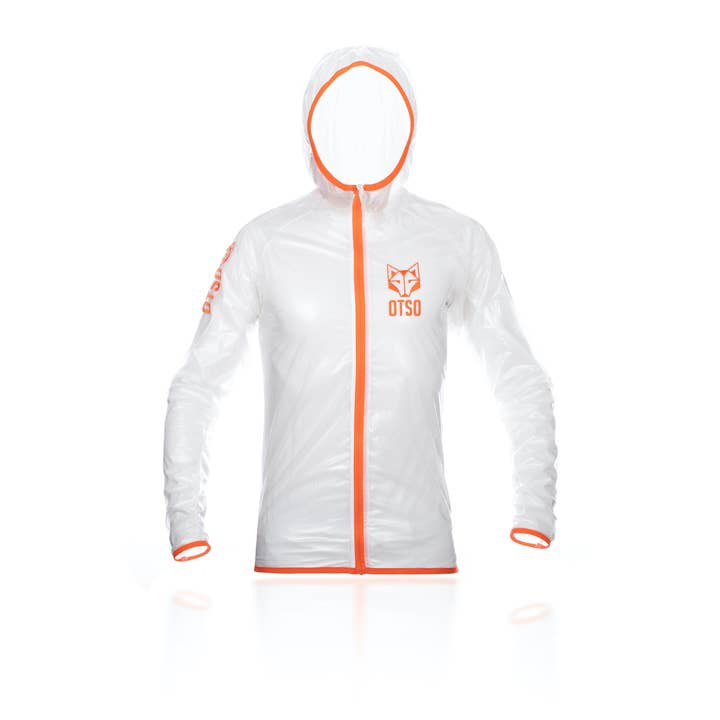 Waterproof Jacket Ultra Light White Fluo Orange for wholesale by OTSO