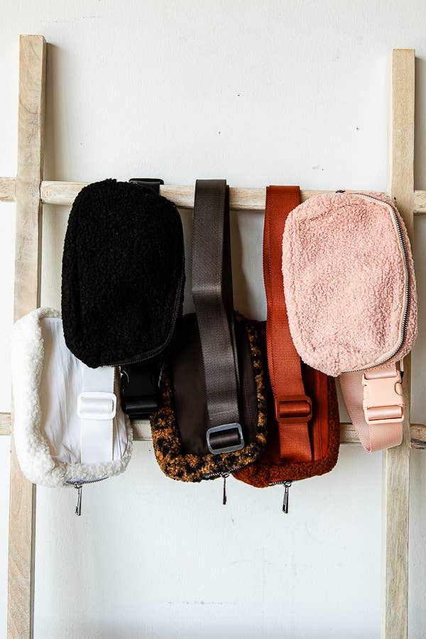 1st Allie - Wholesale Belt Bag - Women's - Sherpa Teddy Crossbody Belt Bag7