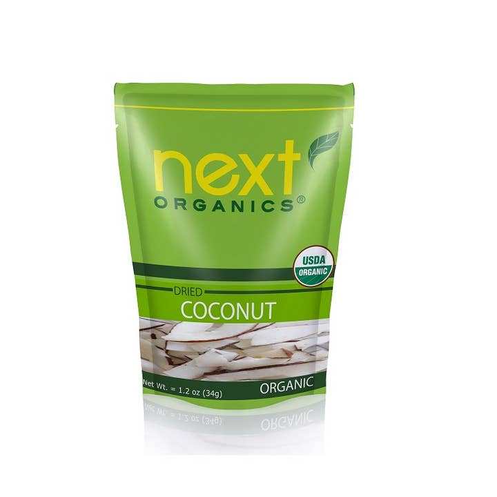 Next Organics – wholesale Dried/dehydrated fruit – Organic Dried Coconut 1.2 oz