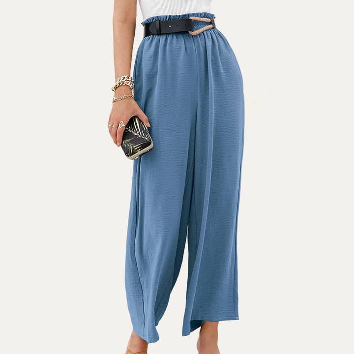 The Moment Collection – Großhandel Hose – Damen – Relax and Casual Days Hose mit hoher Taille und gesmoktem weitem Beinschnitt1