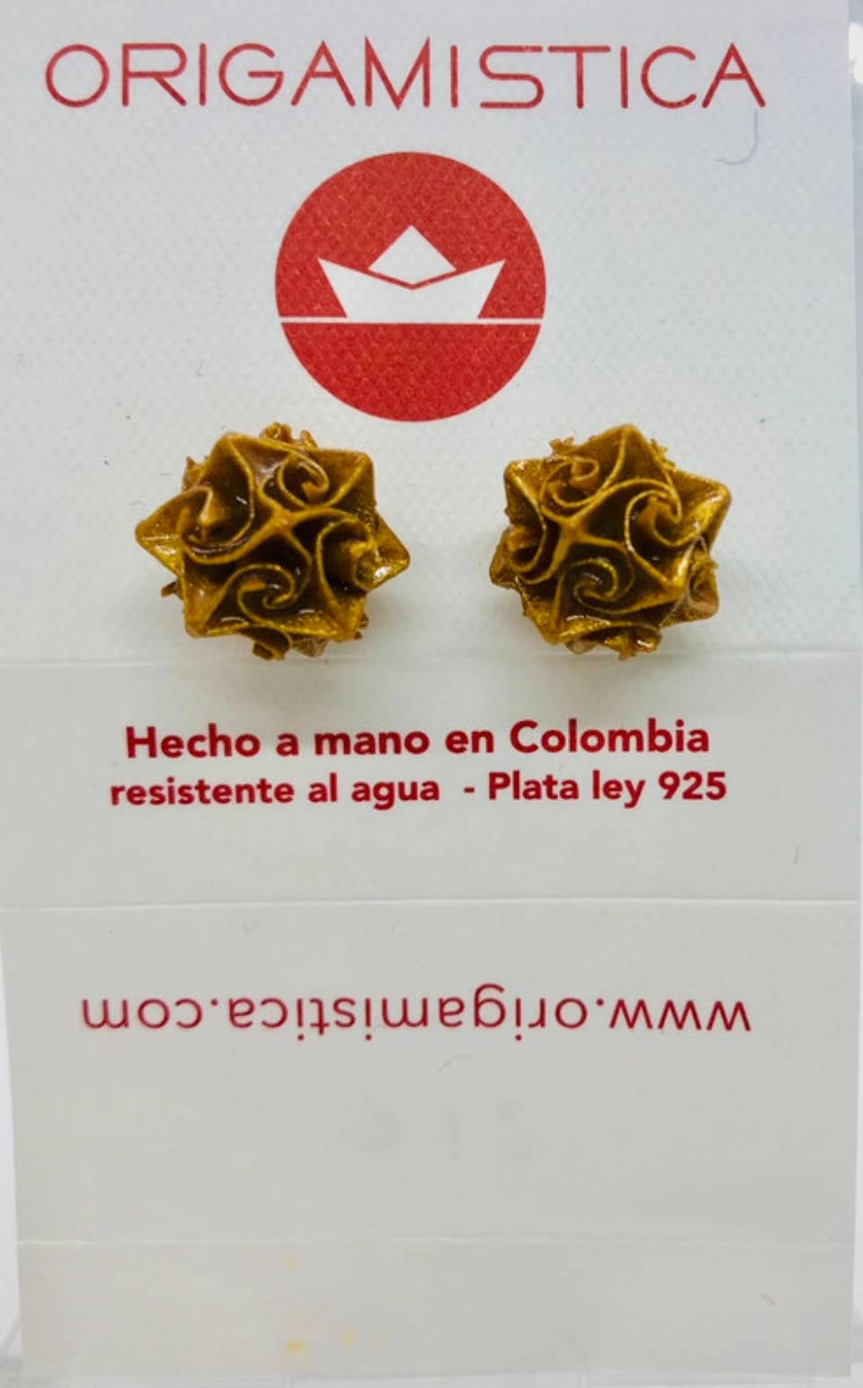 L'éco maison décoration - Wholesale Stud/Post Earrings - Origami gold ball earrings4