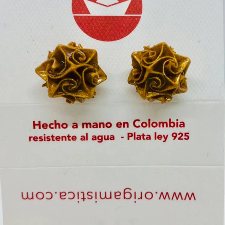 L'éco maison décoration - Wholesale Stud/Post Earrings - Origami gold ball earrings4
