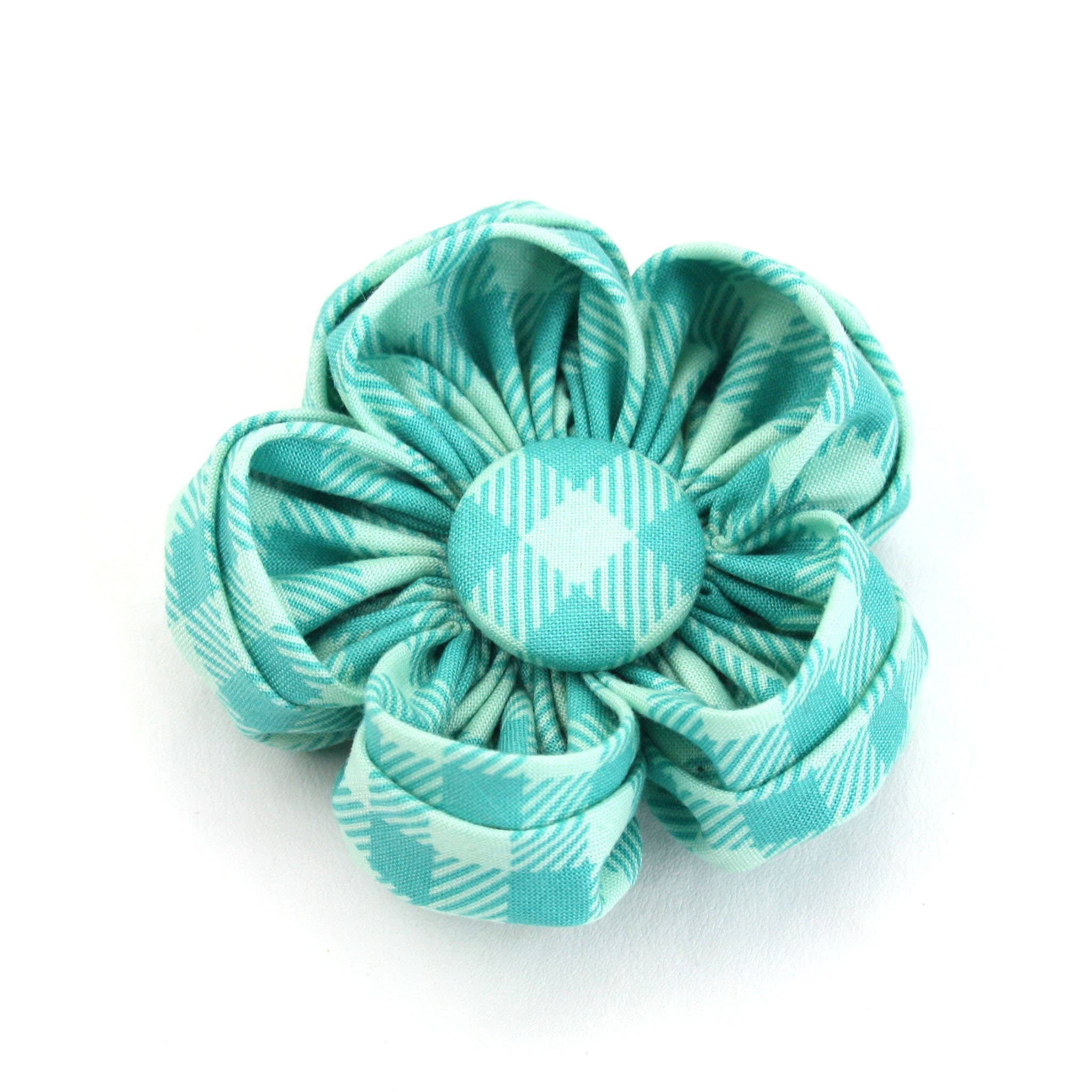 Dusidog – Großhandel Haustierhalsband – Hund – Mintgrüne Gingham-Haustierblume — The Mint to Be1