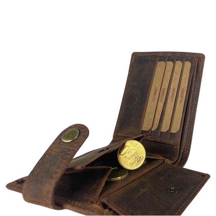 Arrigo - Wholesale Wallet - Men's - Billfold Men Wallet - Buffalo Leather - RFID8