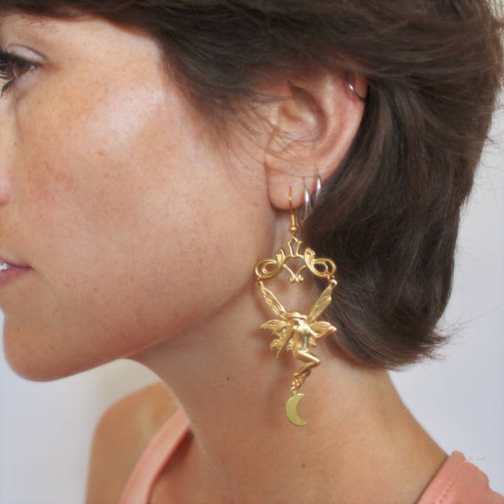 New Beginnings Earrings in Brass for wholesale by Crafturday