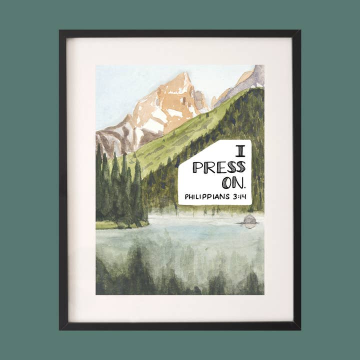 Philippians 3:14, 11x14", Giclee Fine Art Print for wholesale by She Pens Truth