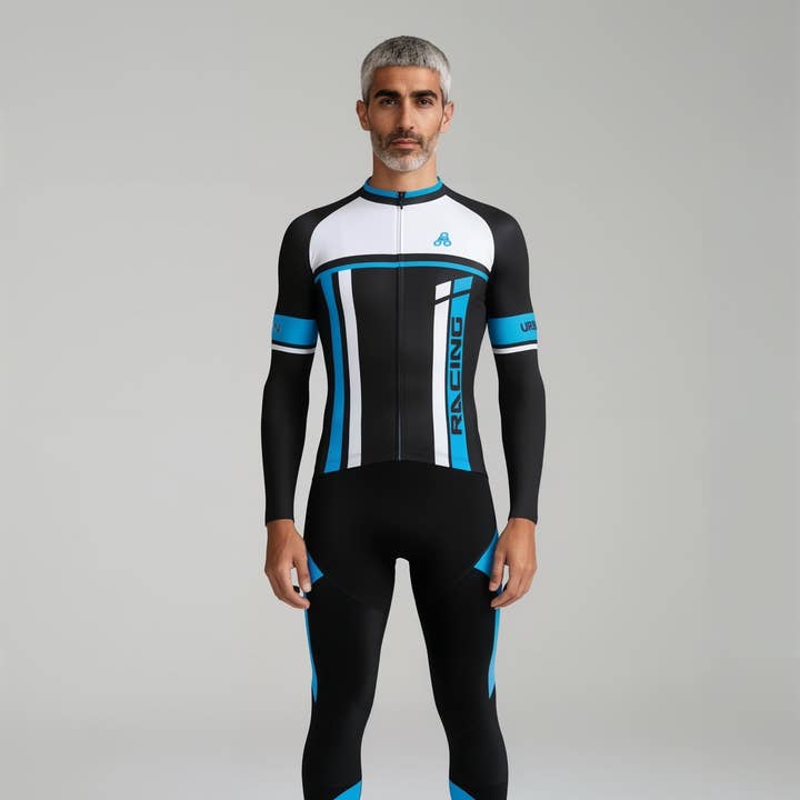 Urban Cycling Blå Termisk Vinterfleece Jersey Bib Tights – Isoleret Koldt Vejr Cykelpræstation for engroshandel hos Urban Cycling Apparel