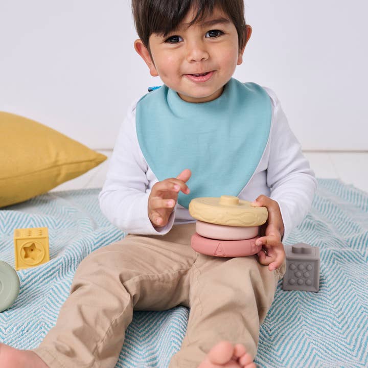 Bibbilyboo - Wholesale Bib - Baby - Blue Bundle of 3 Waterproof Dribble Bibs1