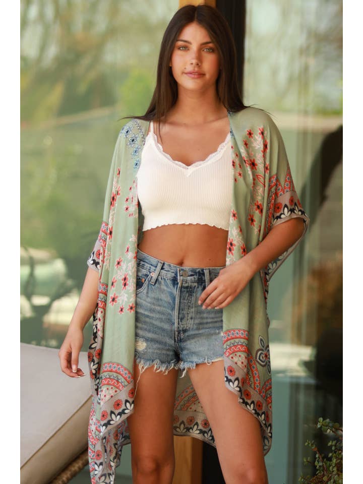 ANGIE - Vendita all'ingrosso Kimono - Donna - KIMONO STAMPATO X2EA1-BW89
