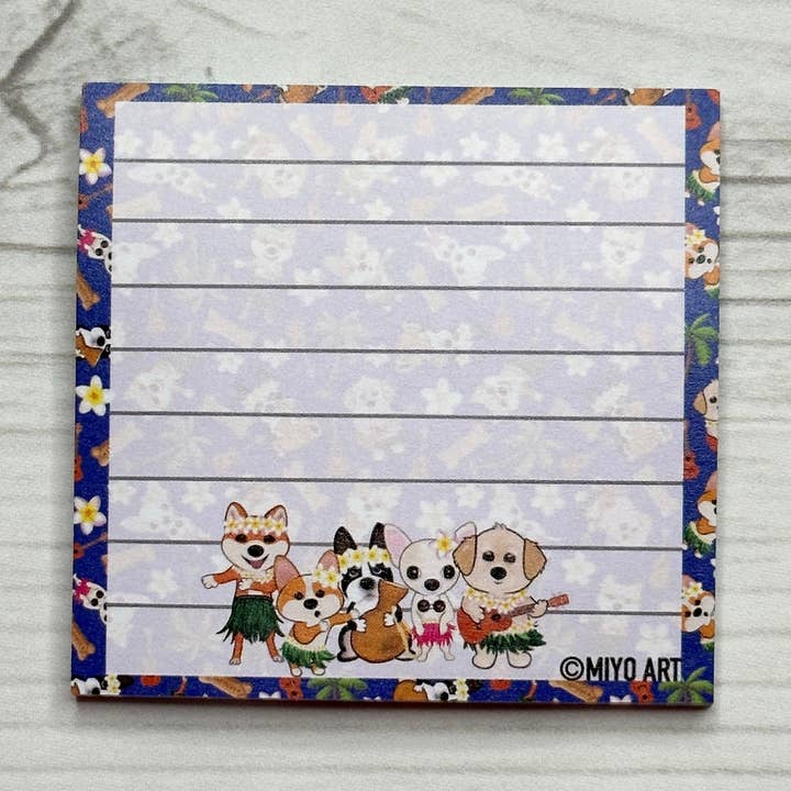 Notes autocollantes Aloha Dogs pour la vente par Miyo Art Design