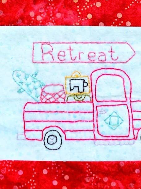 Retreat Pickup Postcard Pattern / Embroidery Pattern / Quilt for wholesale by Puppy Girl Designs