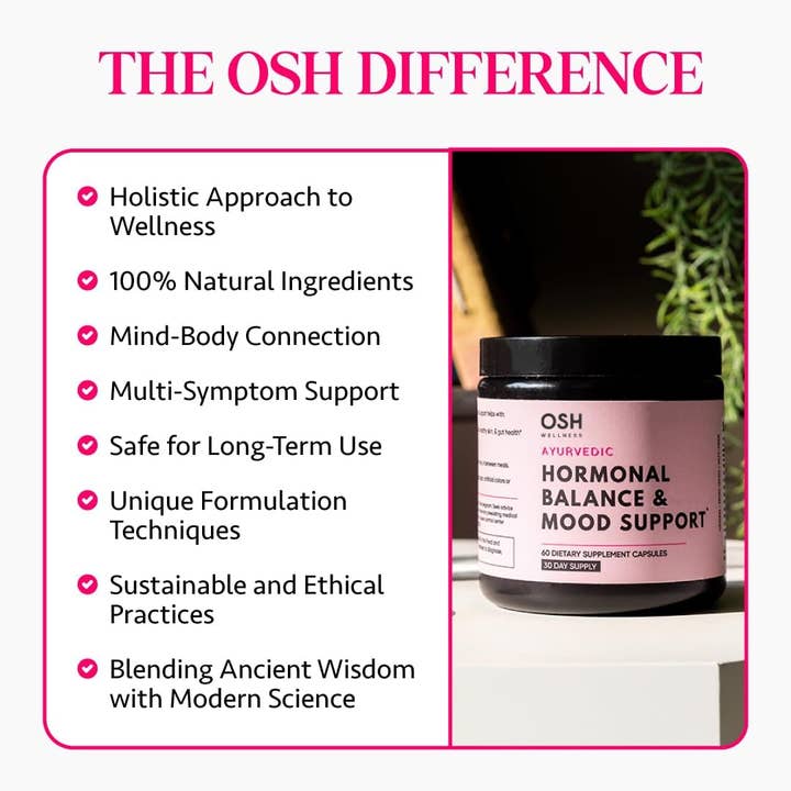 Osh Wellness - Ayurvedic Wellness - Wholesale Oral Supplement/Vitamin - Hormonal Balance & Mood Support | Cortisol & Perimenopause5