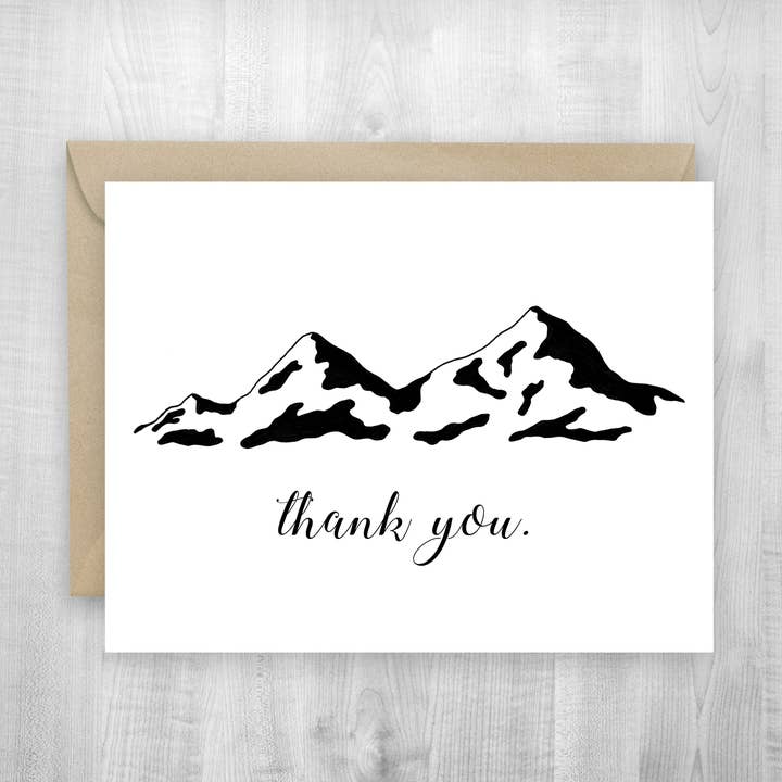 Thank You Card Mountains for wholesale by Sherpa Ant