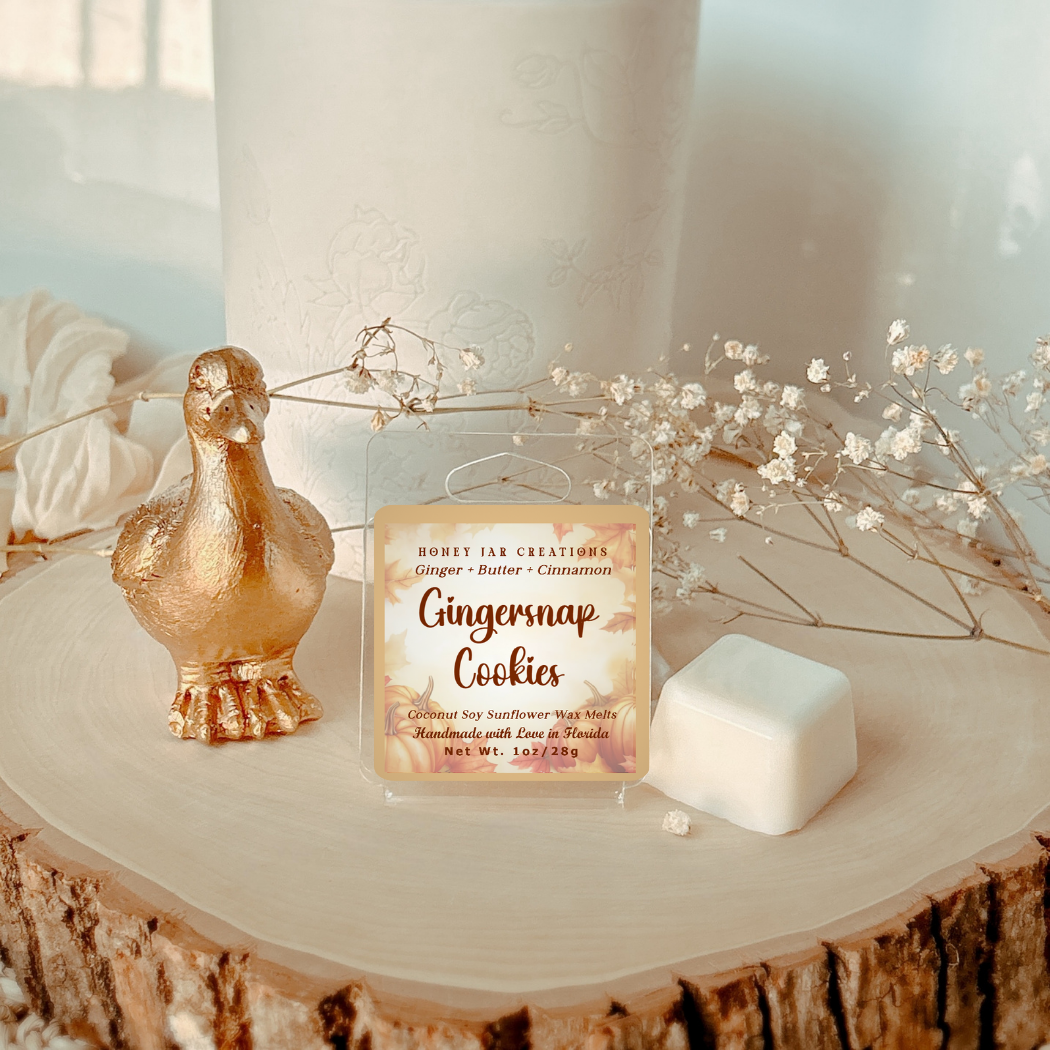 Honey Jar Creations - Wholesale Wax Melt - Gingersnap Cookies | Fall-Inspired | Artisan Wax Melts1
