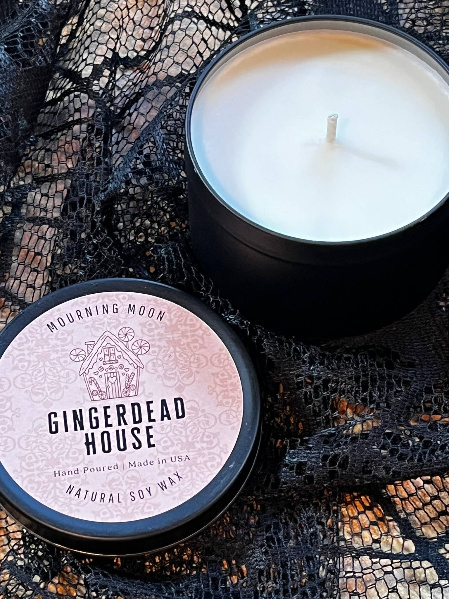 Mourning Moon Candles - Wholesale Jar/Filled Candle - Gingerdead House Soy Candle