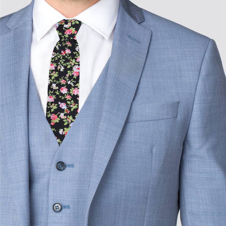 Blomster Bomuld Slim Tie 2.5 for engroshandel hos Sok-it by H2 LLC