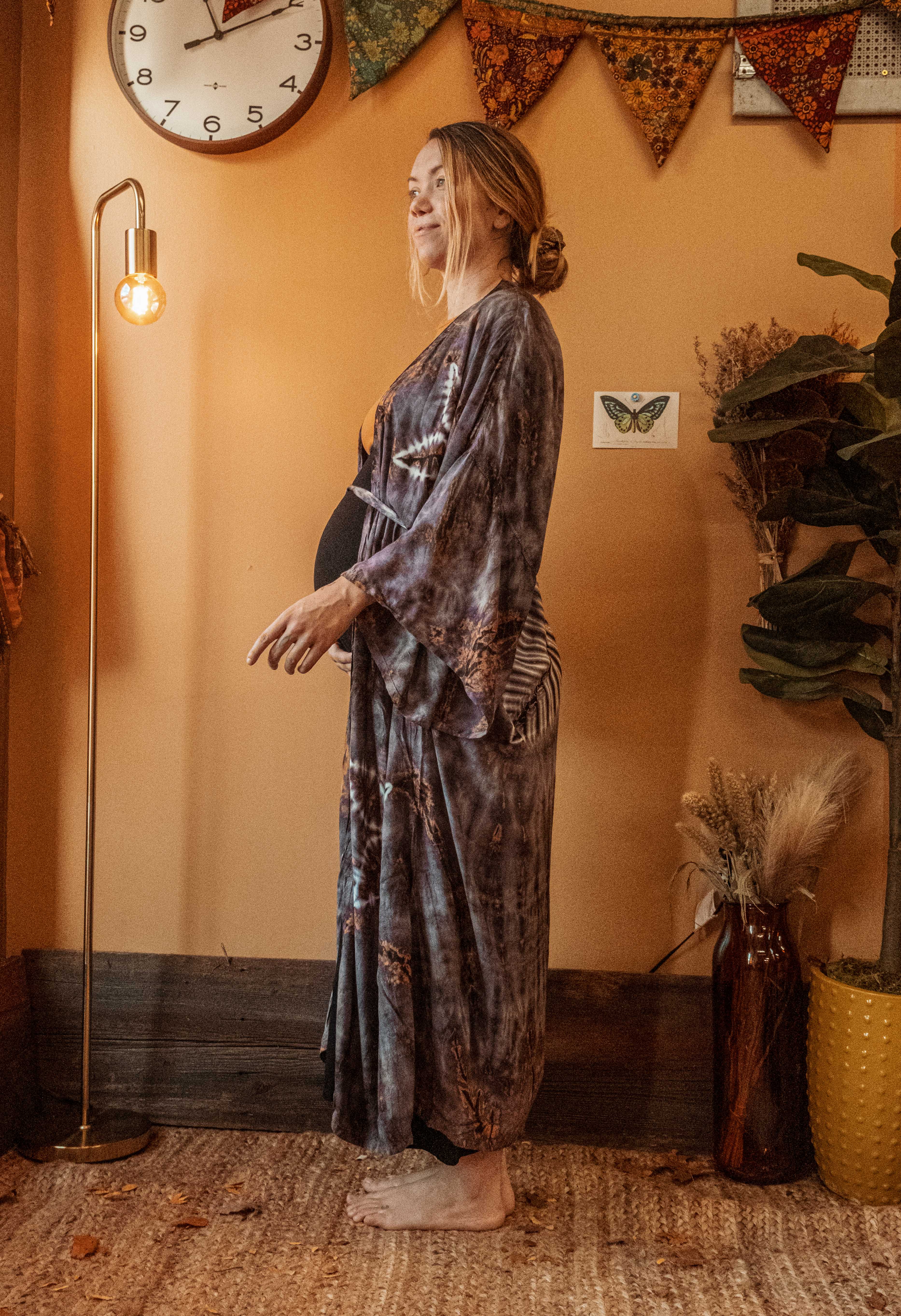 Gardenbelle Shop - Venta al por mayor Kimono - Mujer - Kimono bohemio hippie teñido a mano, bata estilo boho en tonos tierra8