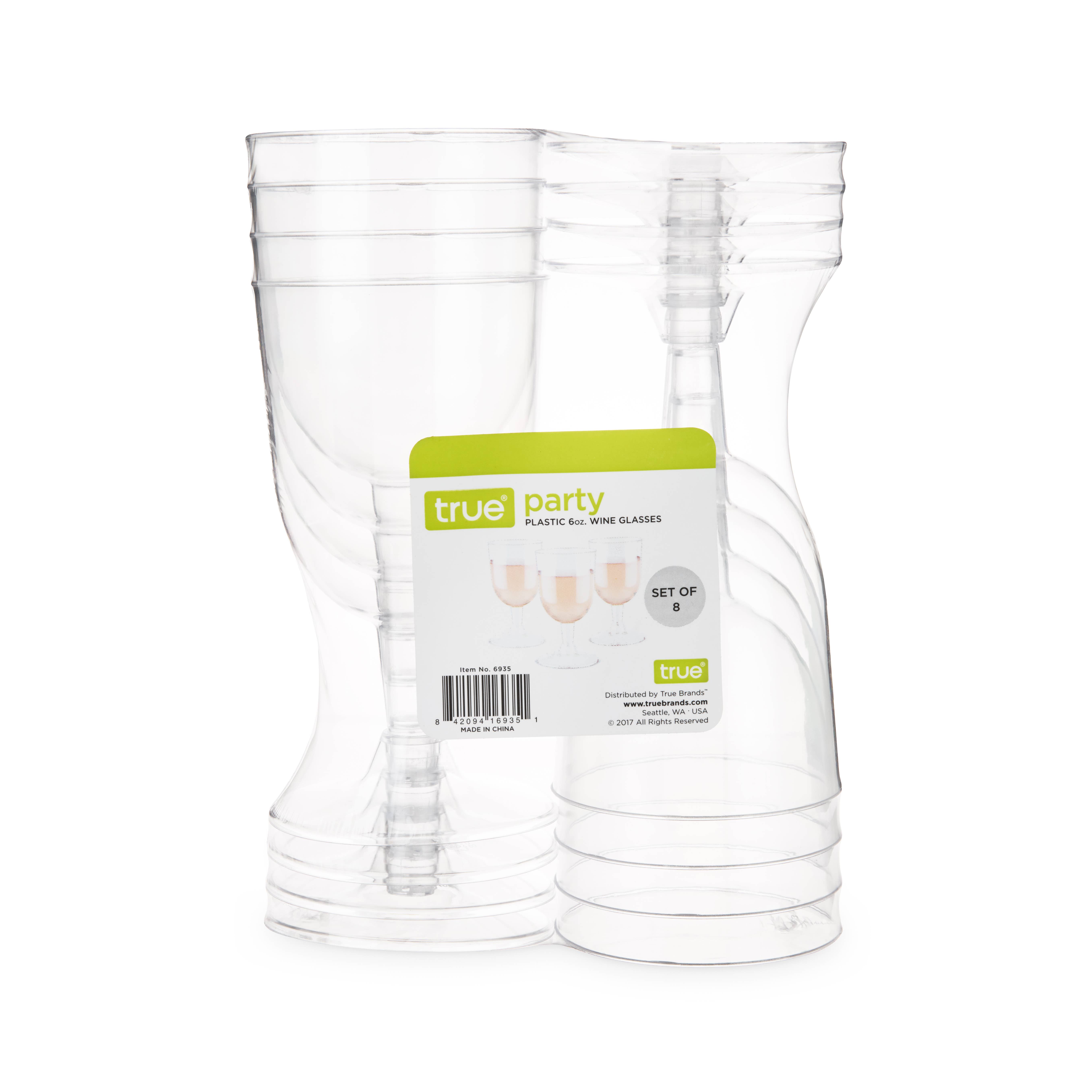 TRUE - Wholesale Disposable Cup - Party Disposable Stemmed Plastic Wine Glasses