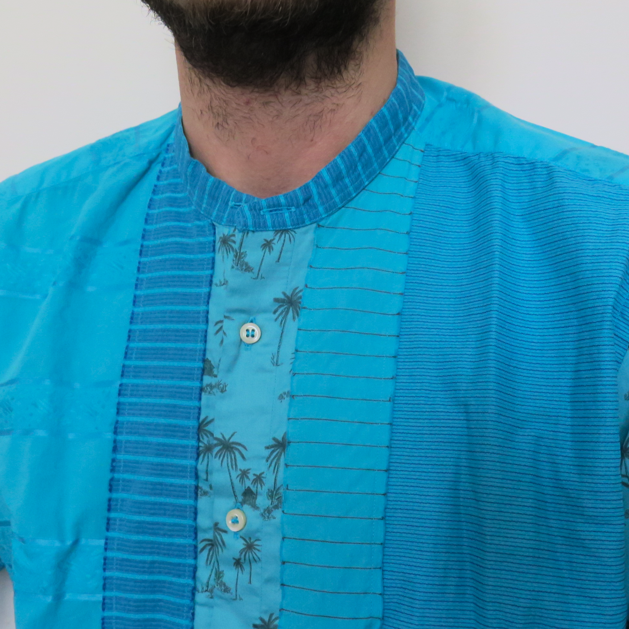 Bevilacqua Firenze - Wholesale Button Down Shirt - Men's - Kaos Patch 3f - shirt, cotton with patchwork technique, Korean collar, relaxed fit1