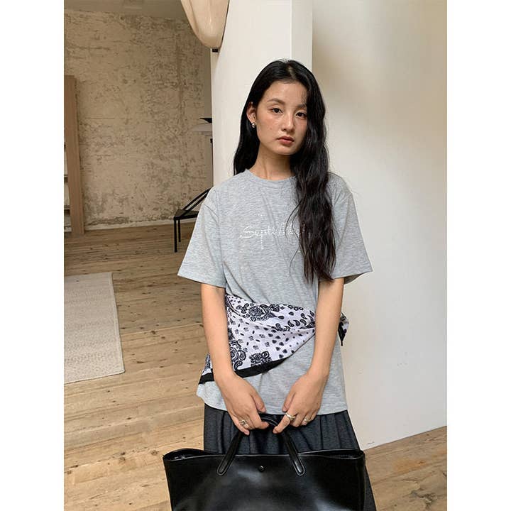 Camiseta de manga corta con cuello redondo de ajuste holgado para venta al por mayor de Ekartini