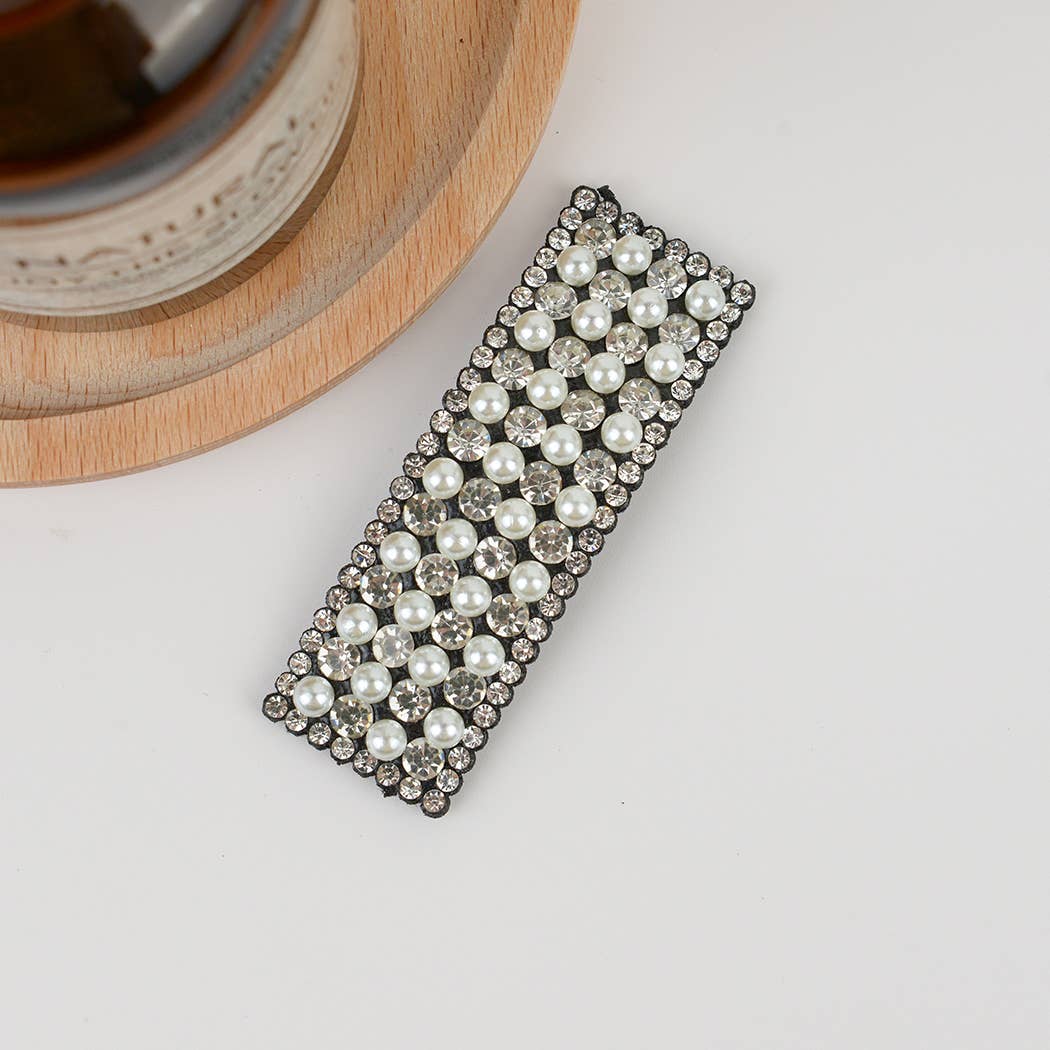 TheDivaSoap - Wholesale Haarclip - Dames - Vintage haarclip met parels en strass-steentjes0