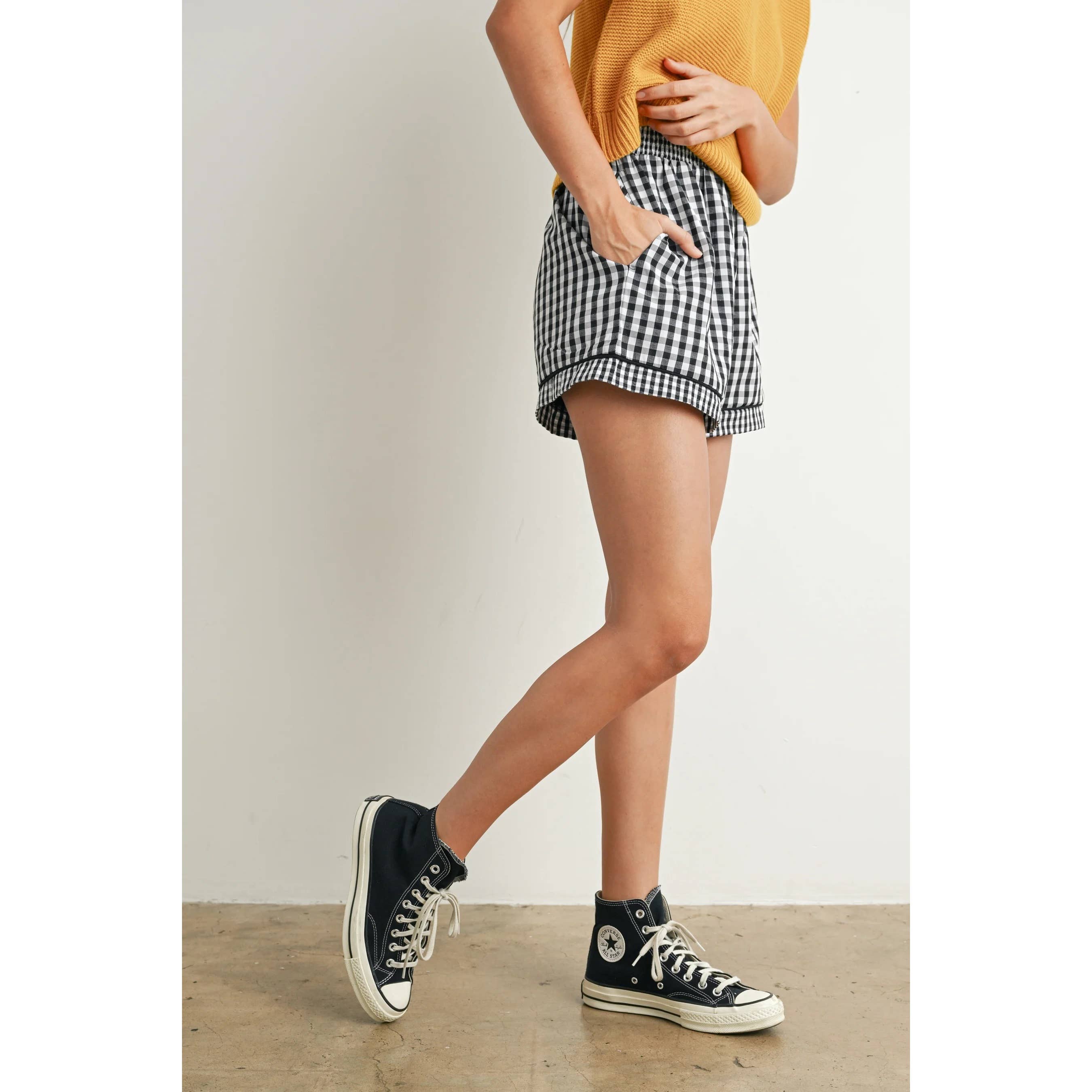 Apolline - Wholesale Shorts - Women's - Garterized Gingham Shorts Classic Charm Effortless Comfort17