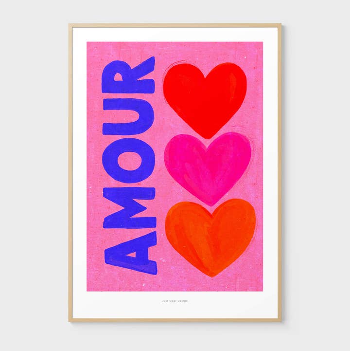 Just Cool Design - Wholesale Art Print - Amour Print | A4–A3 Bold Pink & Blue Wall Art1