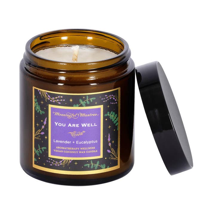 You Are Well Lavender Eucalyptus Candle for wholesale by Meaningful Mantras