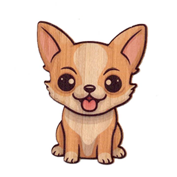 Chihuahua Eco-Friendly Bamboo Sticker for wholesale by Bamboo Wood Stickers