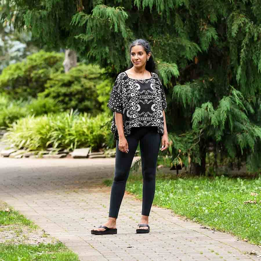 Ichcha - Wholesale Blouse - Women's - Lightweight Travel Friendly Crop Top for Women | Black Lux5