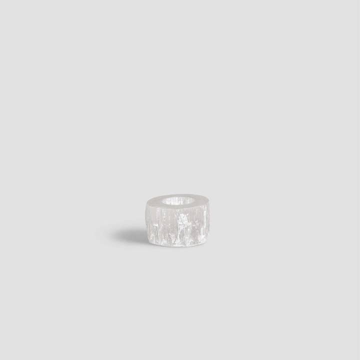 Yemma Goods - Venta al por mayor Candelabros - Portavelas de té de cristal de selenita marroquí natural hecho a mano
