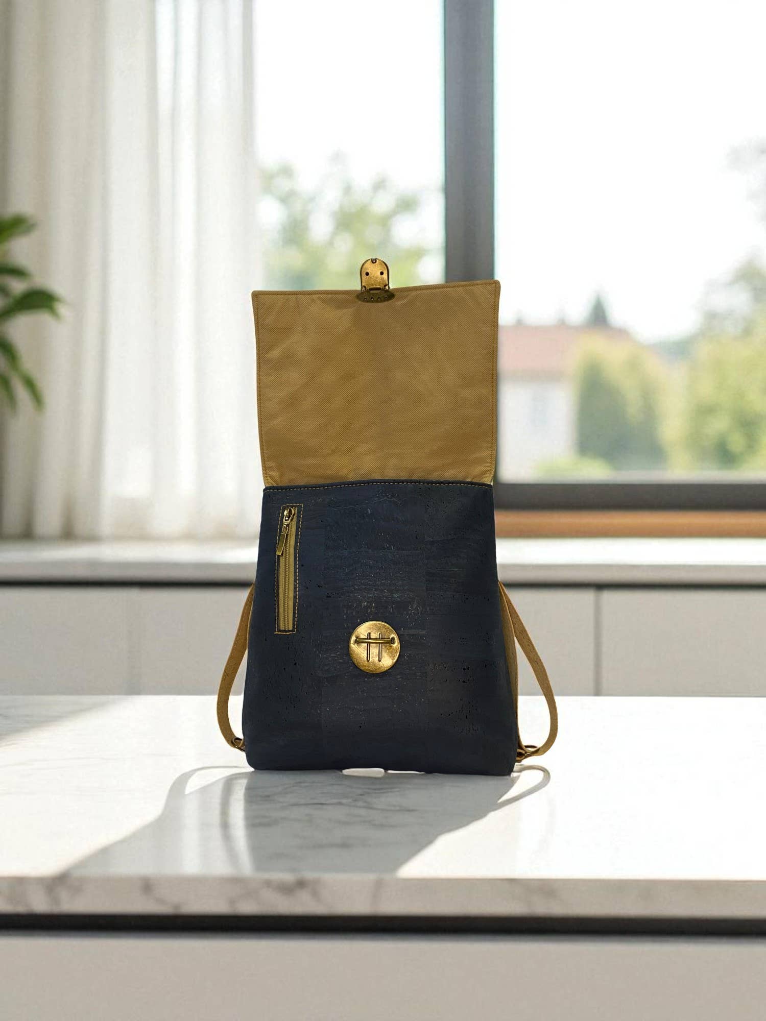 Atelier da Cortiça - Wholesale Backpack - Women's - Maia Cork backpack, natural base with design48