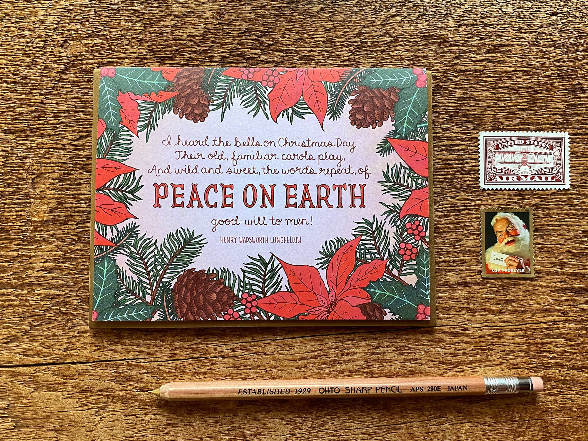 Noteworthy Paper & Press - Wholesale Christmas Card - Longfellow Quote Card1