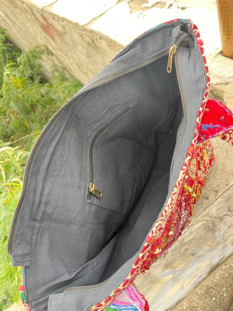 bhavnas boutique - Wholesale Shoulder Bag - Women's - Woman's Khambaadiya Beads Work Zari Work Medium Shoulder Bag6