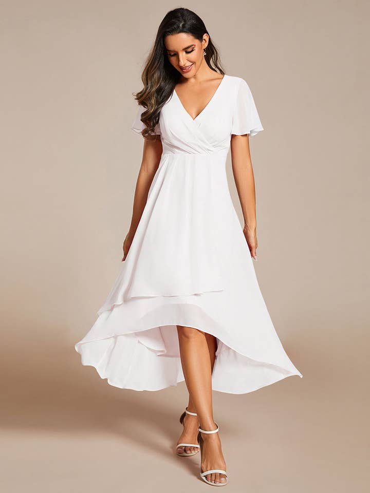 Ever-Pretty - Wholesale Dress – Women's - V-Neck Midi Chiffon Wedding Guest Dresses43