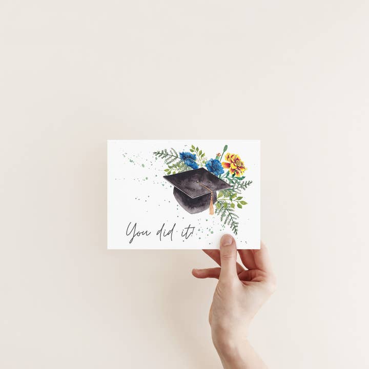 Liz Pope Designs – wholesale Graduation card – Graduation Card, hand painted floral card, Congratulations