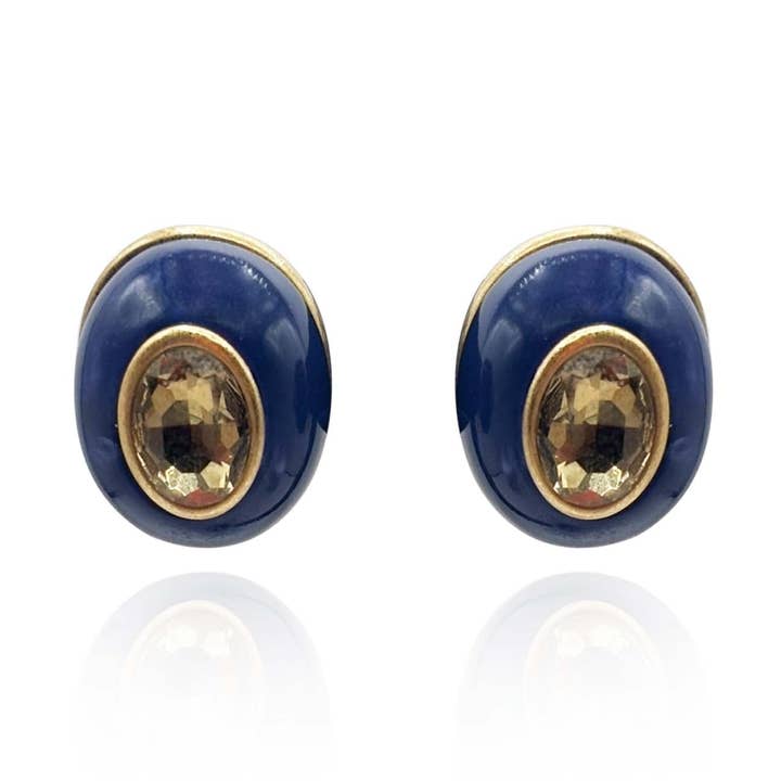 Stephanie Lapis-Harz-Ohrring mit Topas-Glasstein für den Großhandel von Michael Nash Jewelry