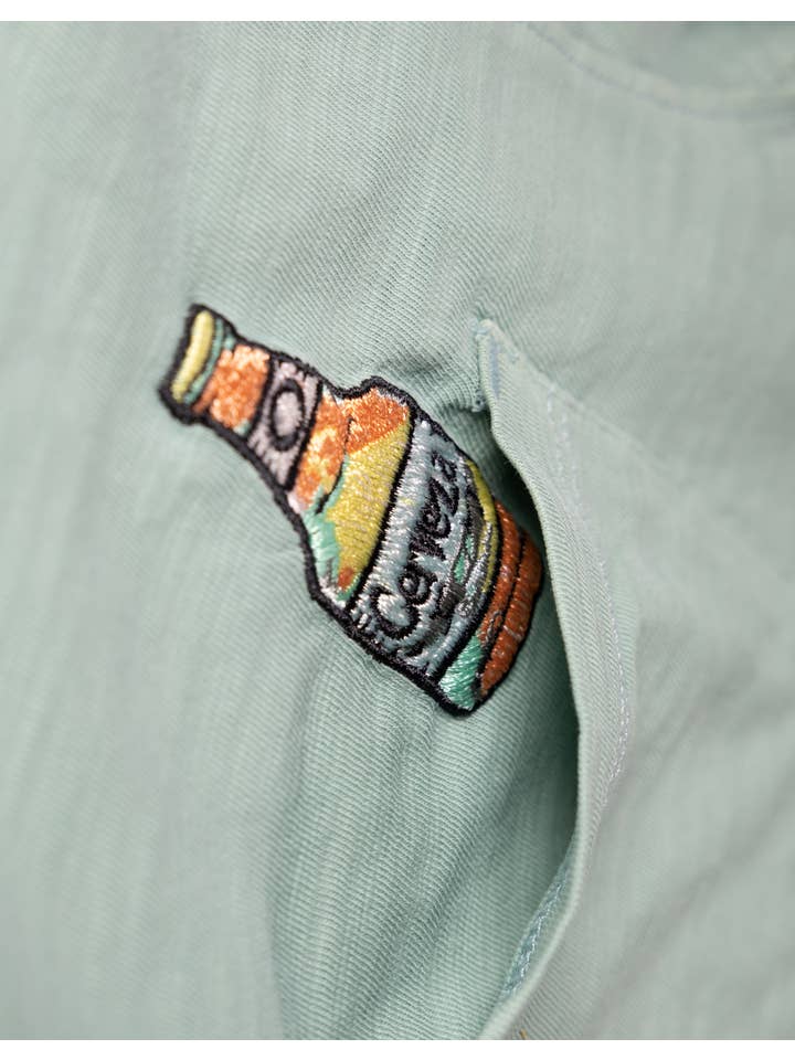 Baja Llama - Wholesale T-shirt – men's - CERVEZA FOR MY FACE-A - SLUB PIMA POCKET TEE3