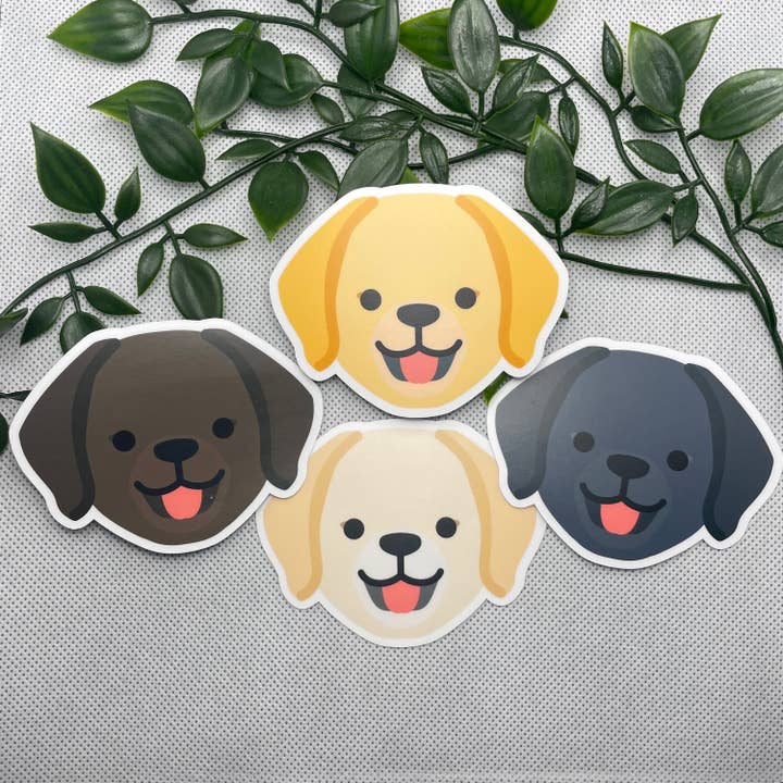 Labrador Retriever Dog Weatherproof Matte Vinyl Sticker Decal / White Chocolate Black Yellow for wholesale by deadlybearhug