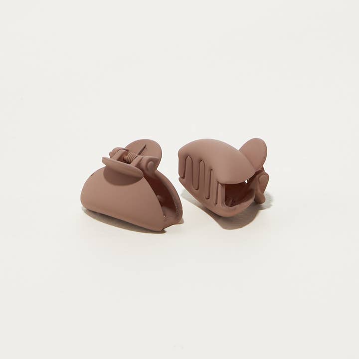 Conjunto 2 Pcs Borracha Revestido Mini Meia Lua Clips de Garra por atacado de Frem