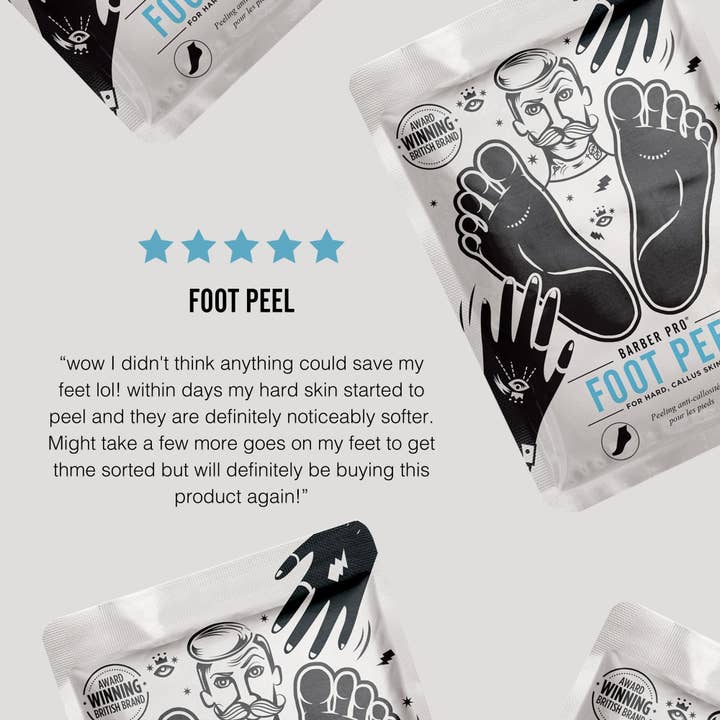 BARBER PRO - Wholesale Foot Mask - BARBER PRO Foot Peel - Prep the feet for Summer!