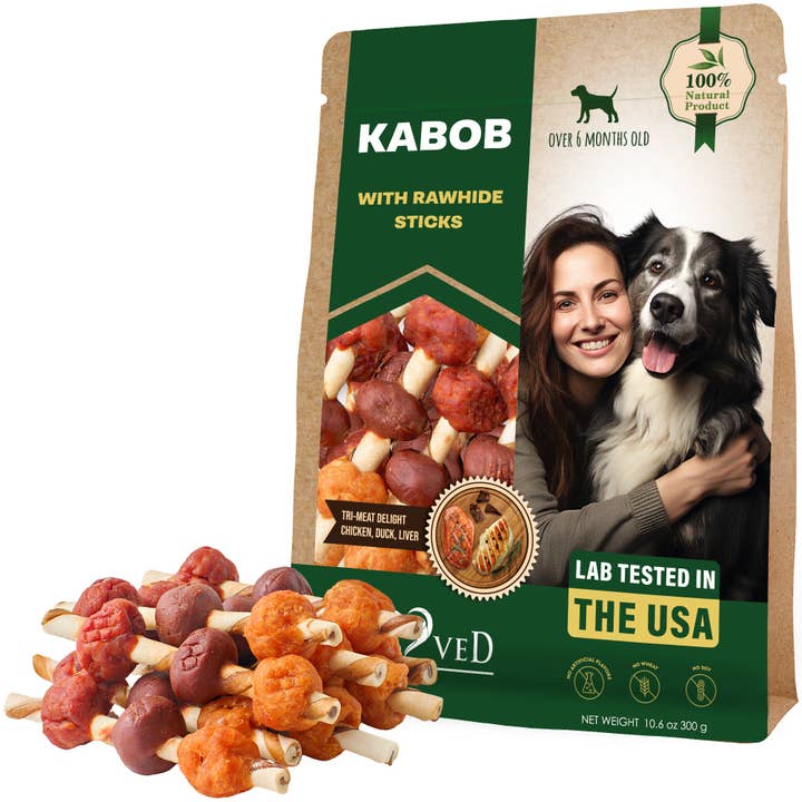 Kabobs Dog Rawhide Treats with Duck & Chicken Human Grade Meat for wholesale by Beloved Pets