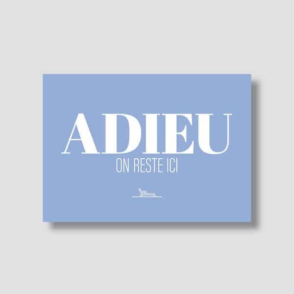 Le shop de Bulma - Wholesale Postcard - "Vacation" Card: Goodbye we're staying here (with envelope)1