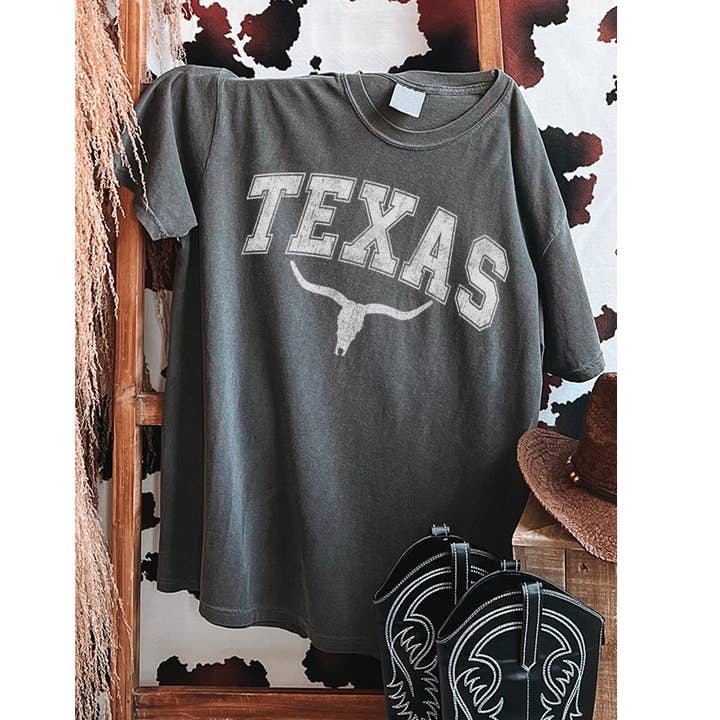 T-SHIRT GRAFICA OVERSIZE TEXAS WESTERN per la vendita all'ingrosso da parte di Illustrated Society