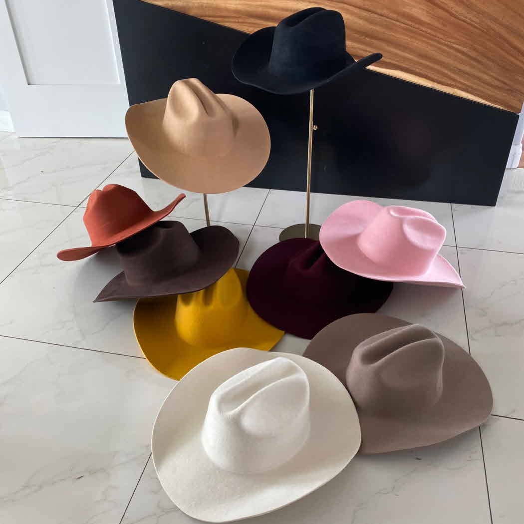 Queens INC - Vente Chapeau de cowboy – femme - Chapeau de cowboy classique en laine australienne de qualité supérieure31