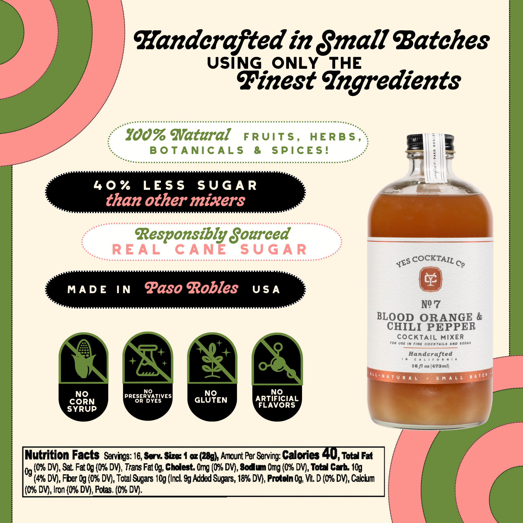 Yes Cocktail Co - Wholesale Cocktail Mix/Syrup - Blood Orange & Chili Pepper Cocktail Mixer3