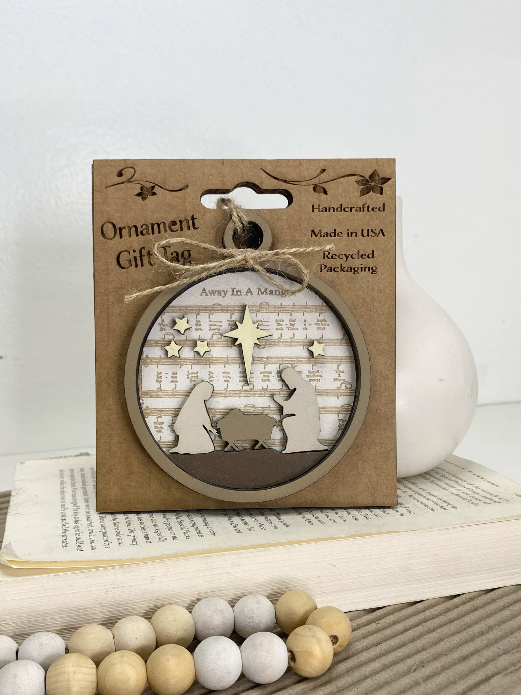 Pine Designs - Wholesale Ornament - Away in the Manger Ornament or Gift Tag4