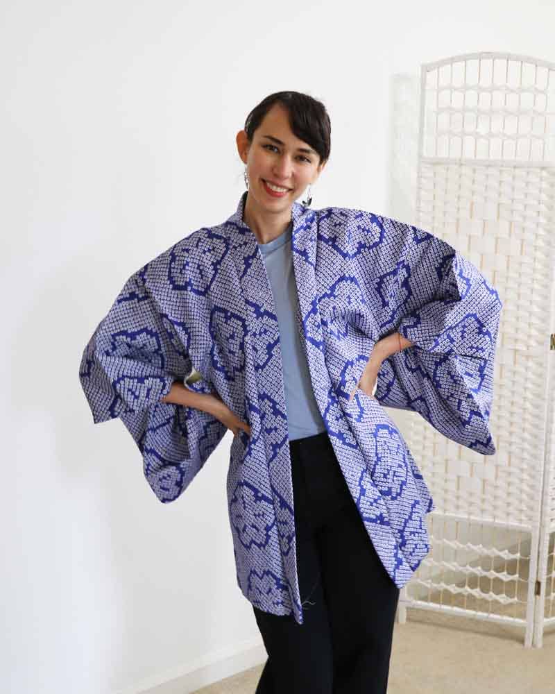 KimonoZen - Wholesale Kimono - Women's - Night Blue Haori Kimono Jacket2